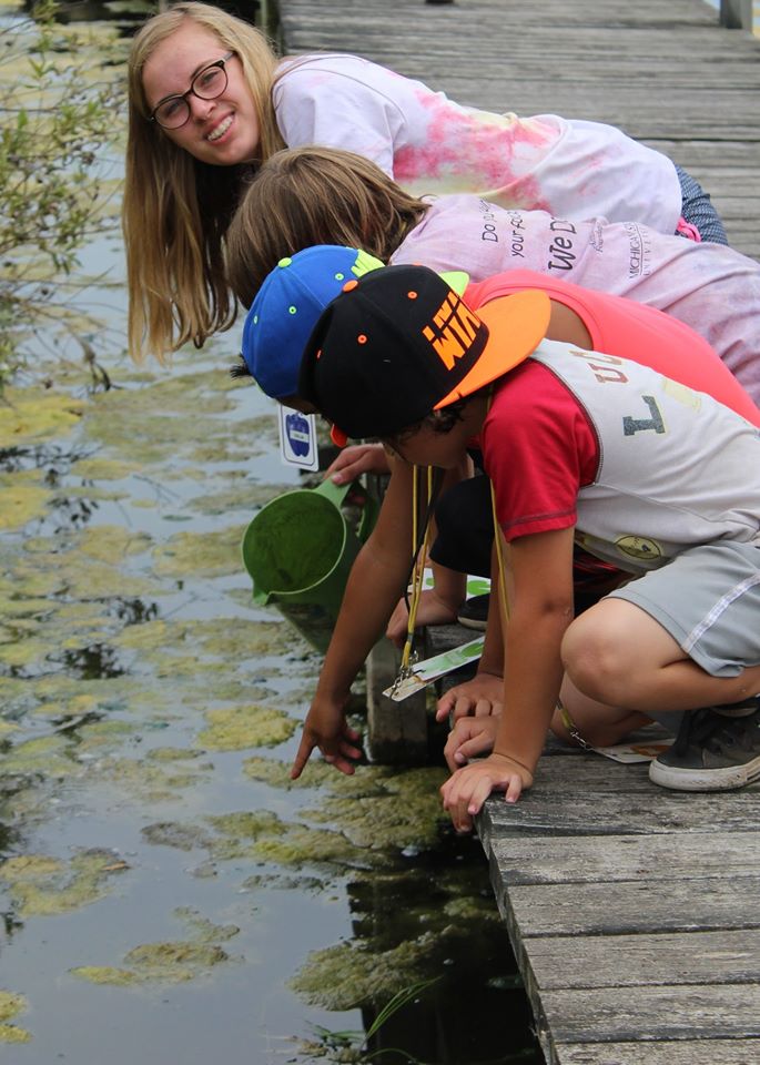 Steward at Pond with Campers